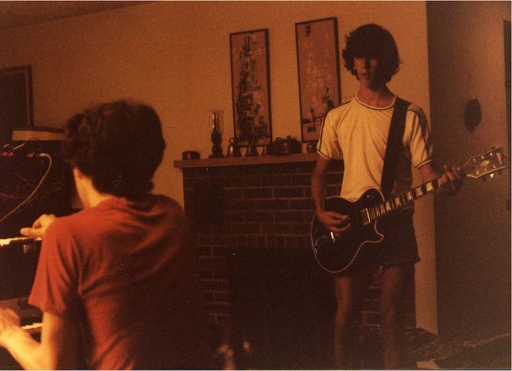 Andy and Doug jamming in 1980 in the living room of their childhood home