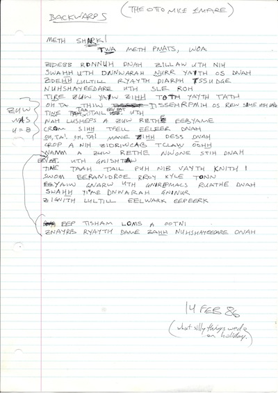 scan of backwards lyrics